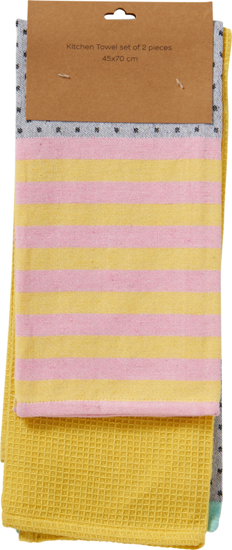 Theedoeken Pastel 2 stuks assorti