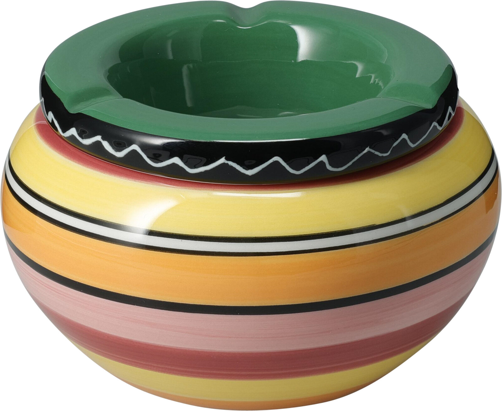 Asbak aardewerk met deksel 140x85mm