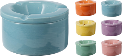 Asbak aardewerk met deksel 120x60mm