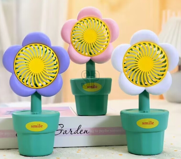 Ventilator Bloem 8x6x15cm USB oplaadbaar assorti