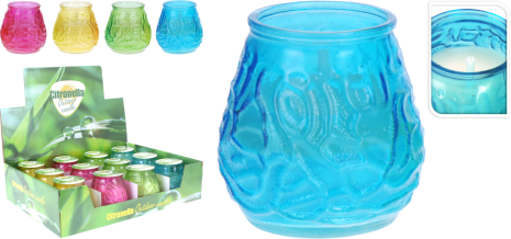 Citronellakaars in glas 9x10cm 4 assorti