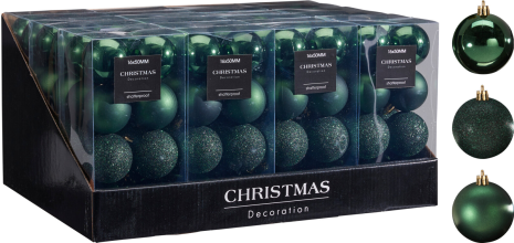 Kerstbal Onbreekbaar 5.00cm 16 stuks - Groen