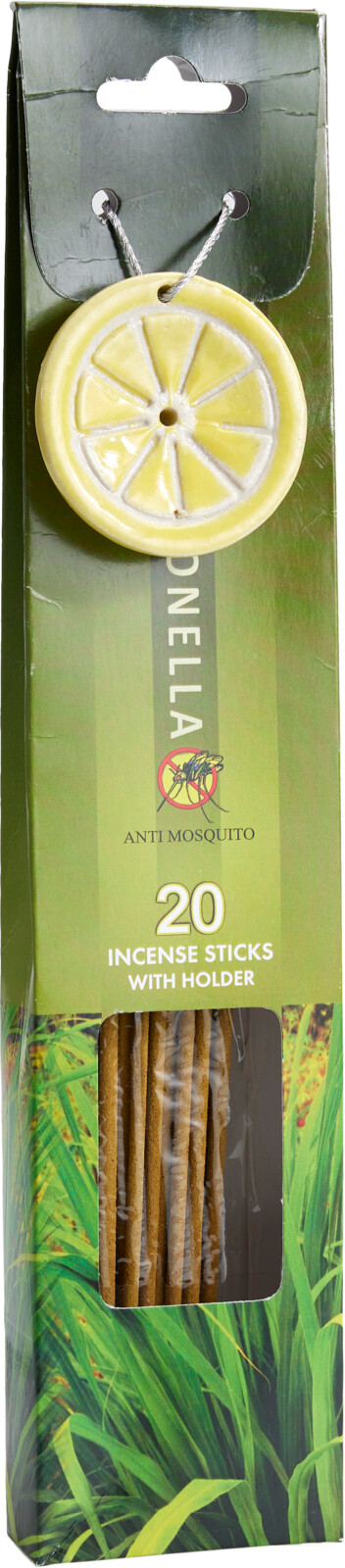 Citronella Wierook stokjes 20 stuks incl. houder