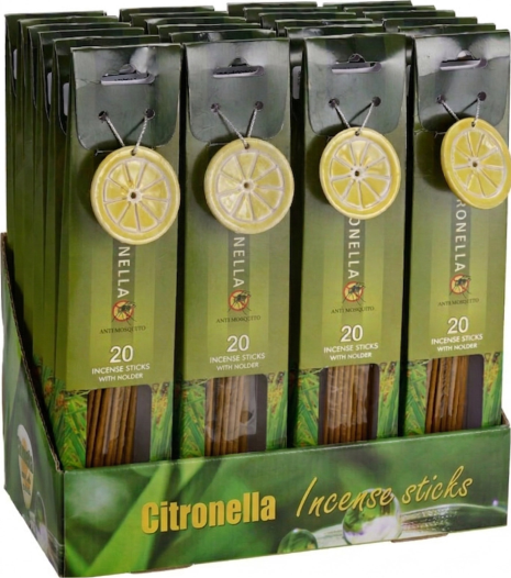 Citronella Wierook stokjes 20 stuks incl. houder