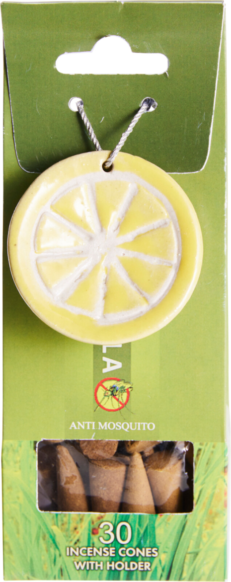 Citronella Wierook kegels 30 stuks incl. houder
