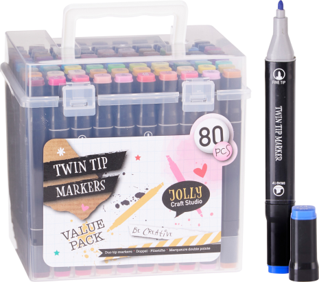 Viltstiften Markers Duo 80 stuks in koffer