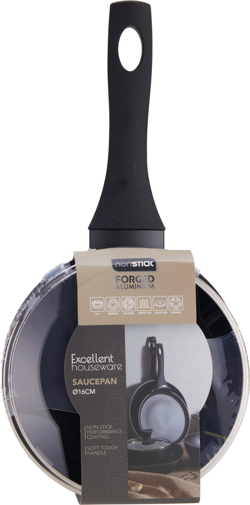 Steelpan Inductie Soft Touch met deksel - 16cm