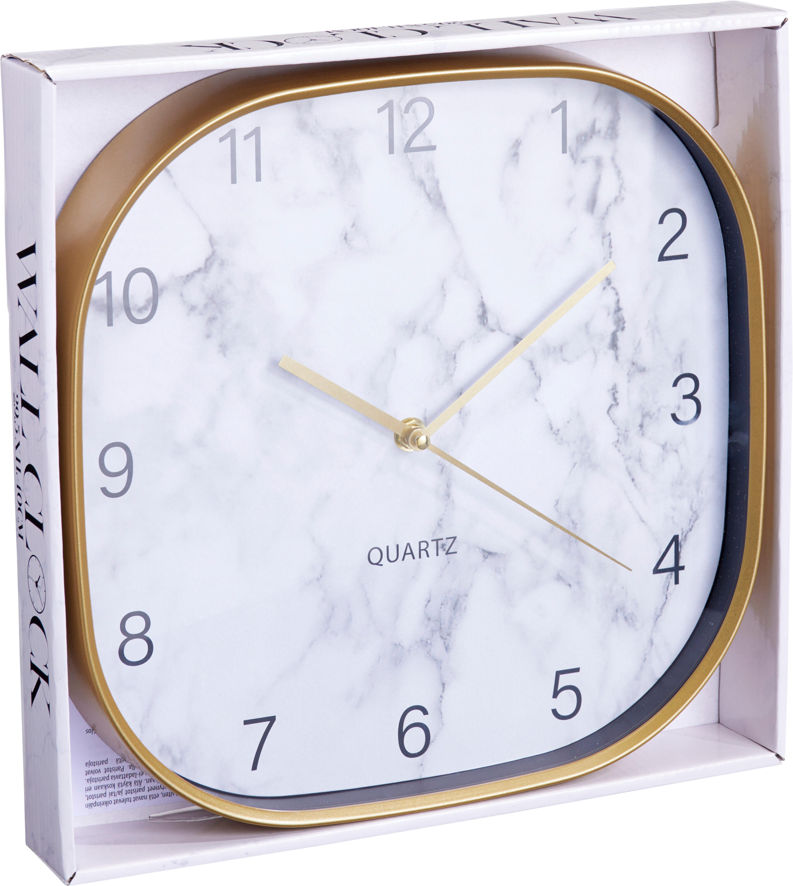 Wandklok Marmer Look 295x40mm assorti