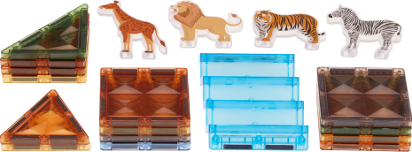 Magnetic tegels bouwstenen Animals 18-delig assorti
