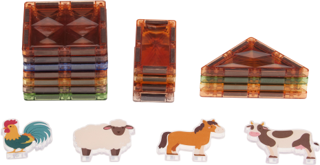 Magnetic tegels bouwstenen Animals 18-delig assorti