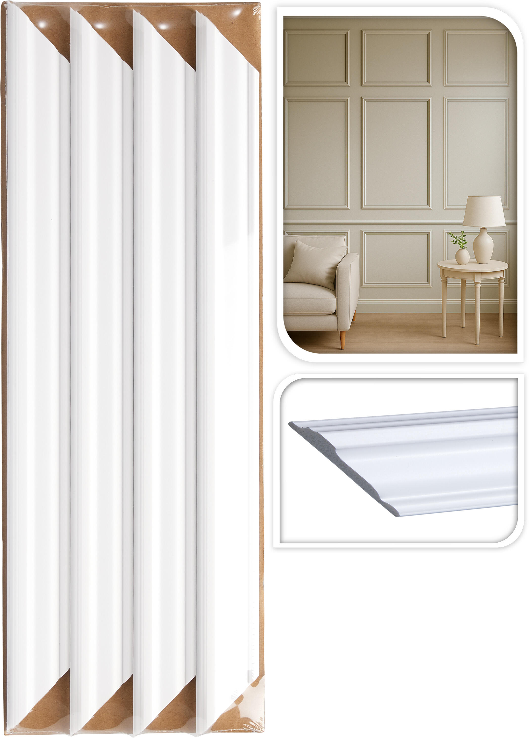 Decoratieve wand sierlijst set 4-delig 40cm