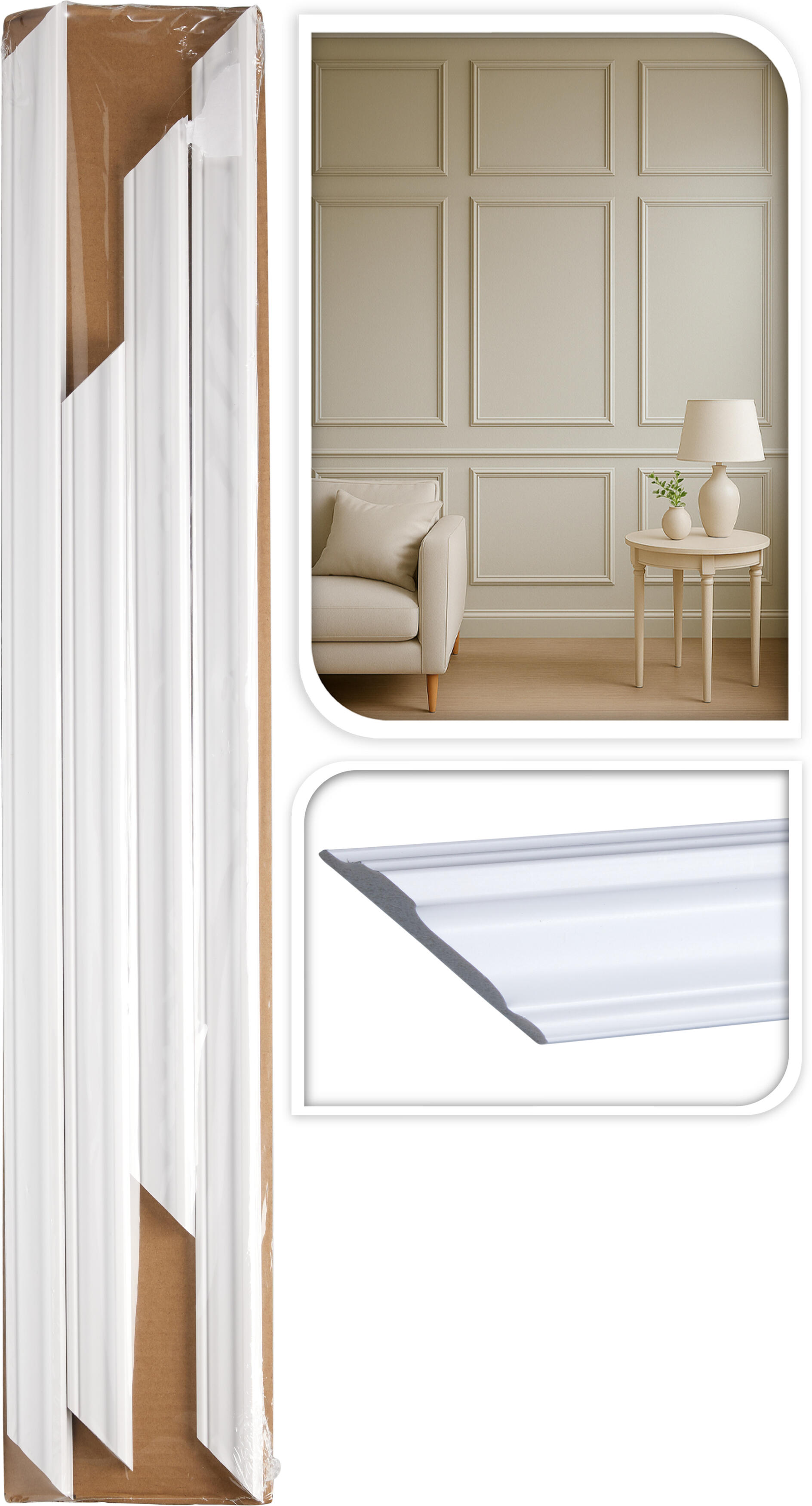 Decoratieve wand sierlijst set 4-delig 60-80cm