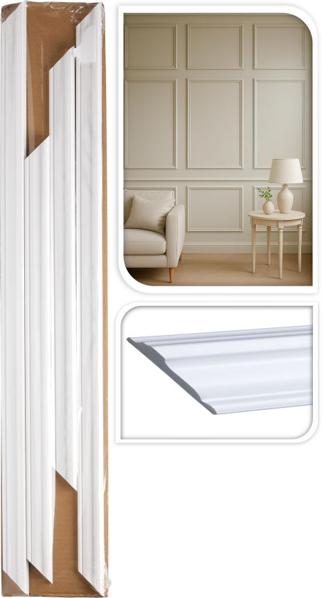Decoratieve wand sierlijst set 4-delig 60-80cm