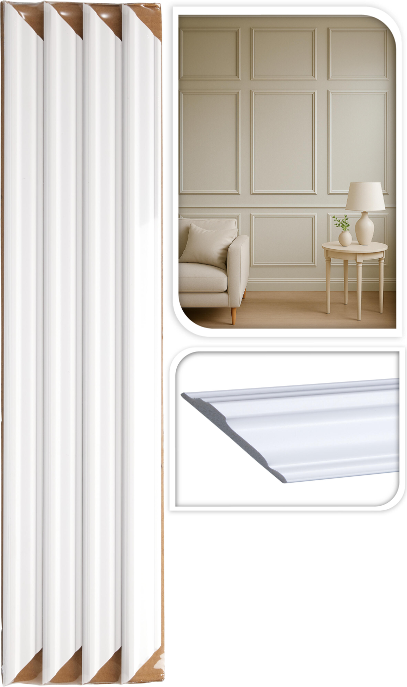 Decoratieve wand sierlijst set 4-delig 60cm