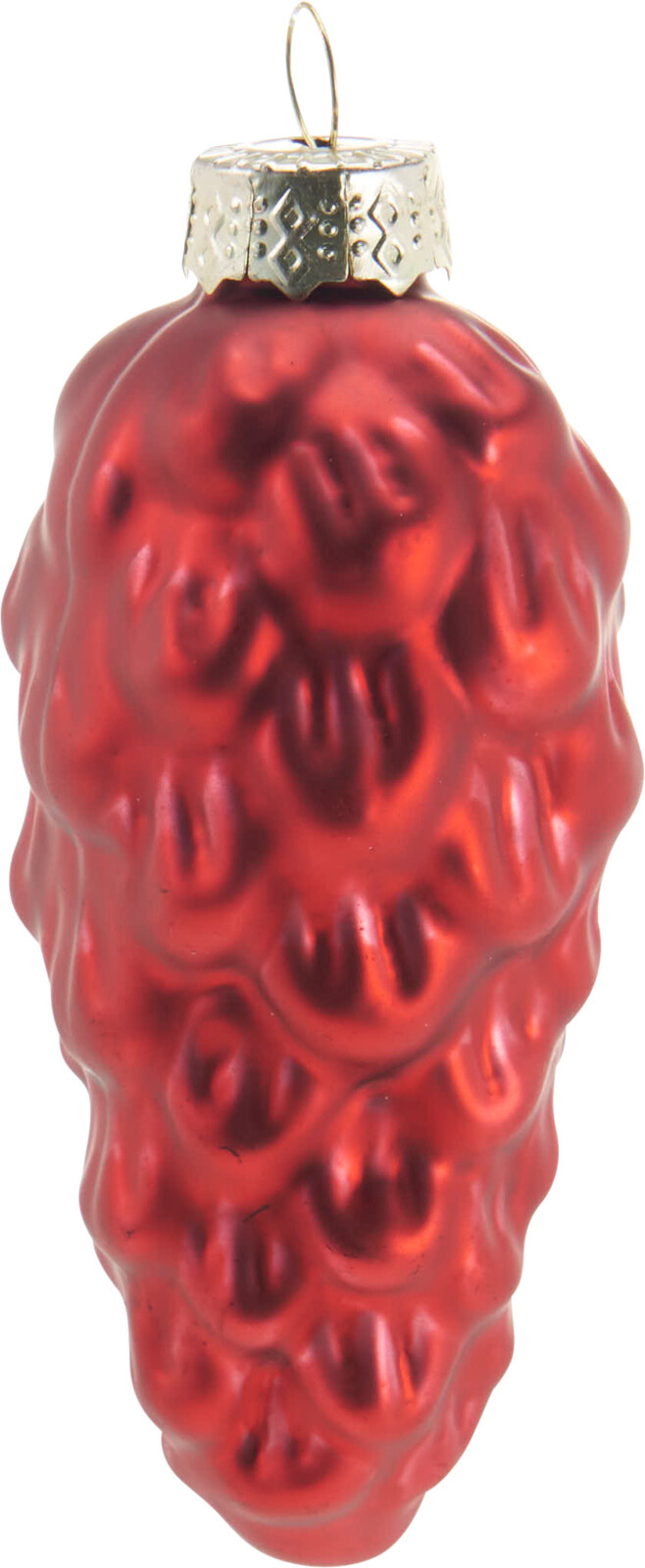 Kerstbal Glas Dennenappel 9cm 9 stuks - Rood