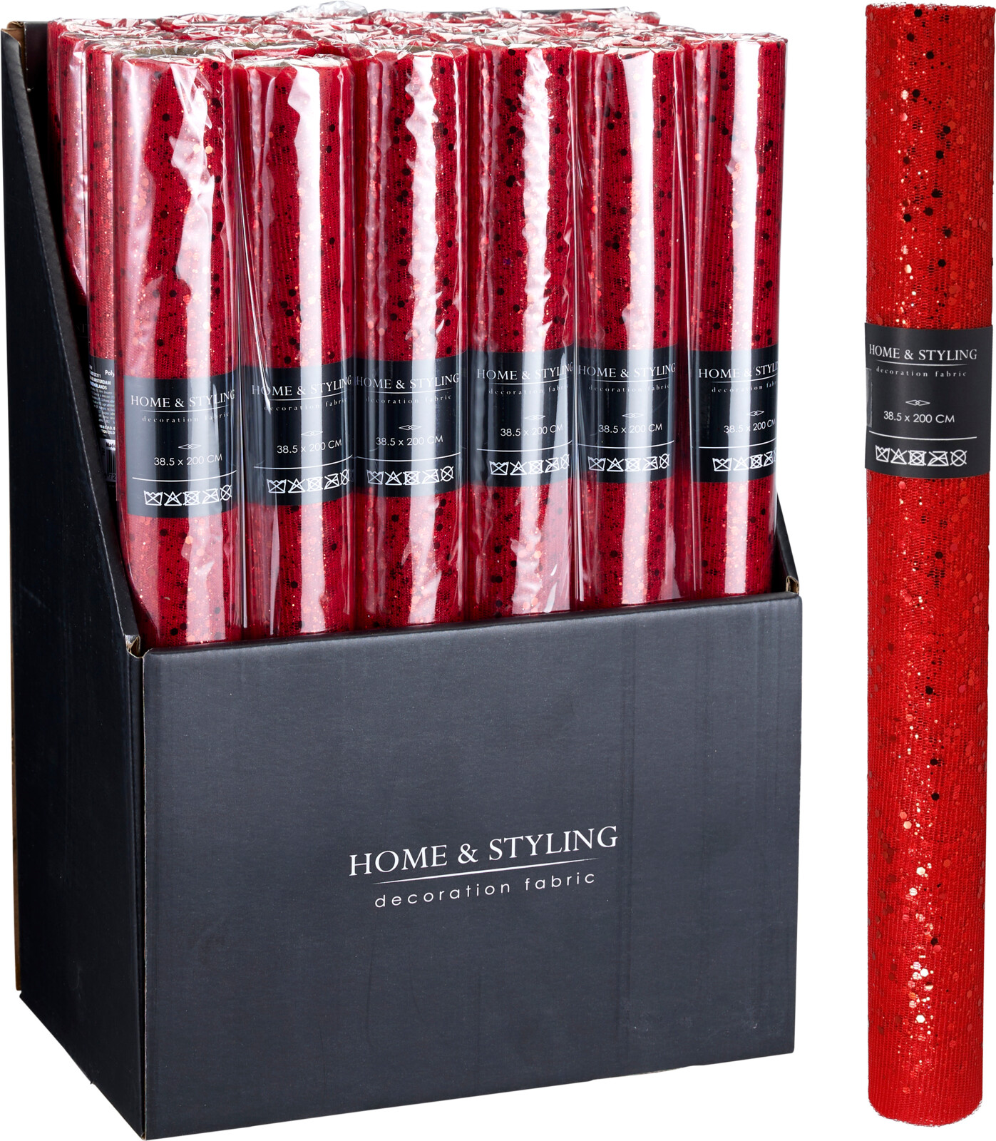 Decostof 38x200cm - Rood