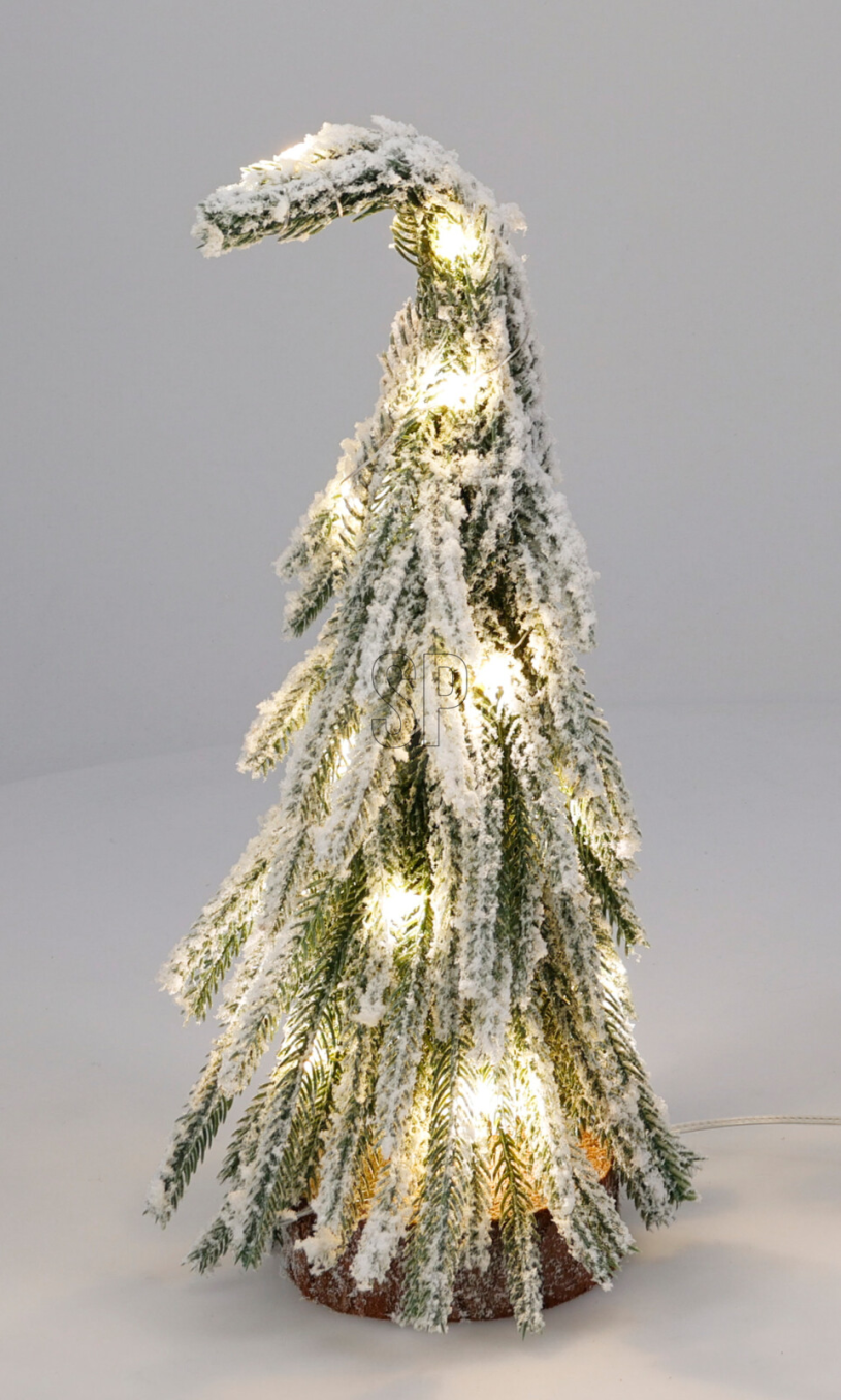 Kerstboom met LED Sneeuw 13x27cm