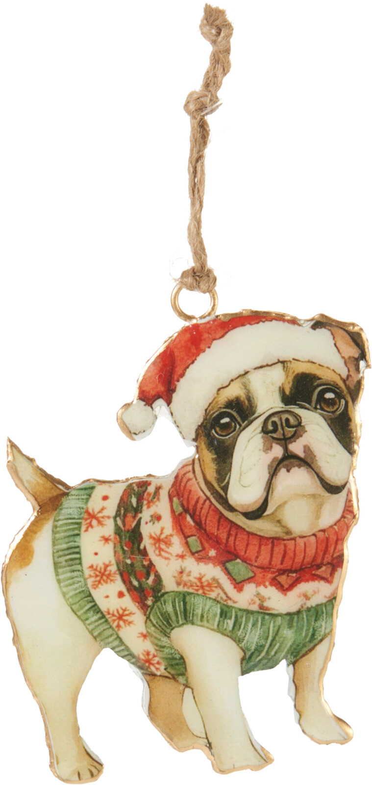 Hangdeco Hond metaal 10cm 8 assorti