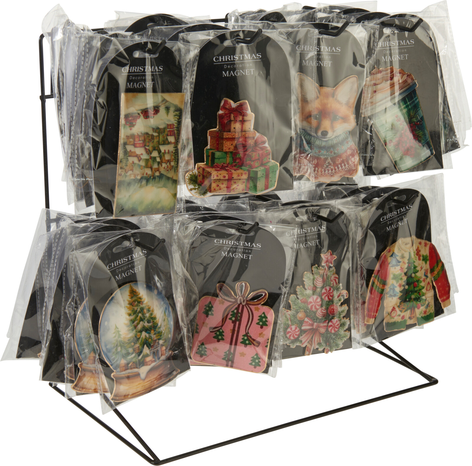 Kerst magneet 10cm 8 assorti