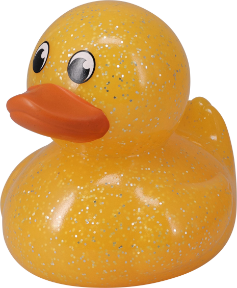 Badeend XL met glitter 13cm 4 assorti