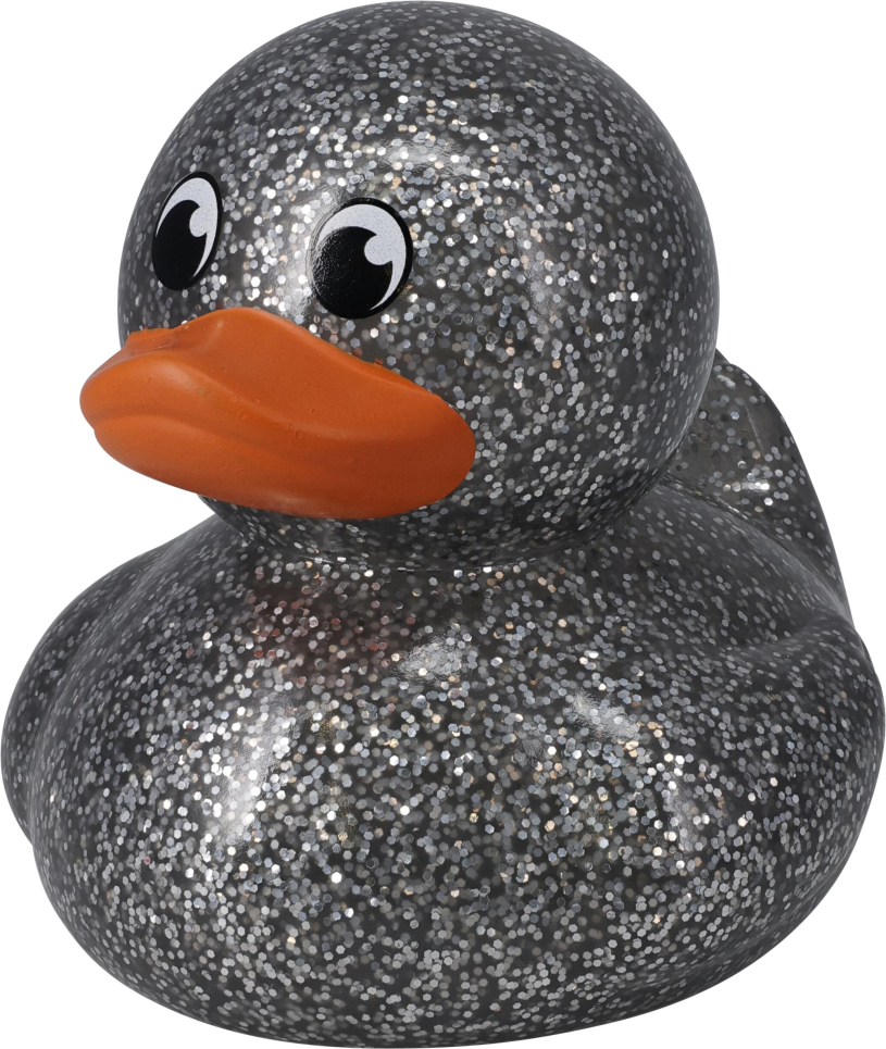 Badeend XL met glitter 13cm 4 assorti