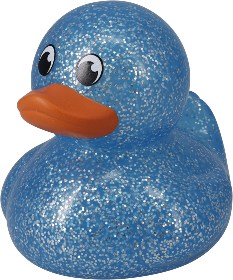 Badeend XL met glitter 13cm 4 assorti