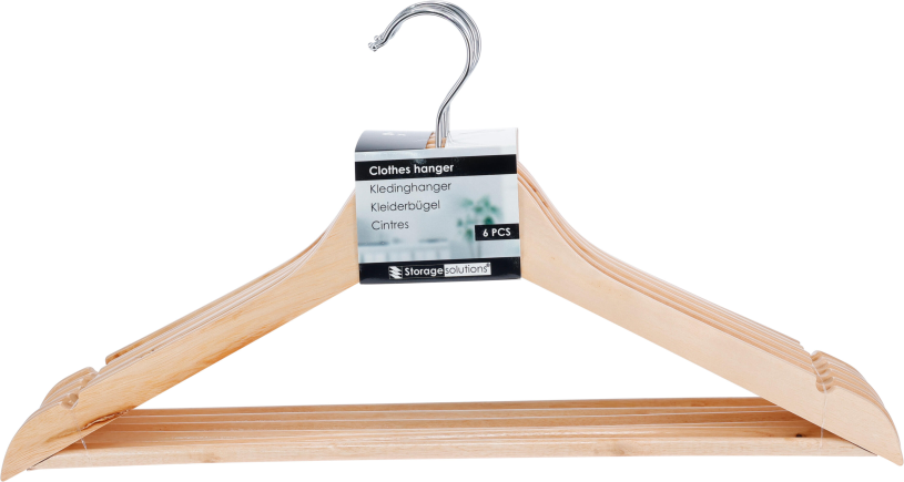 Kledinghanger hout 6 stuks