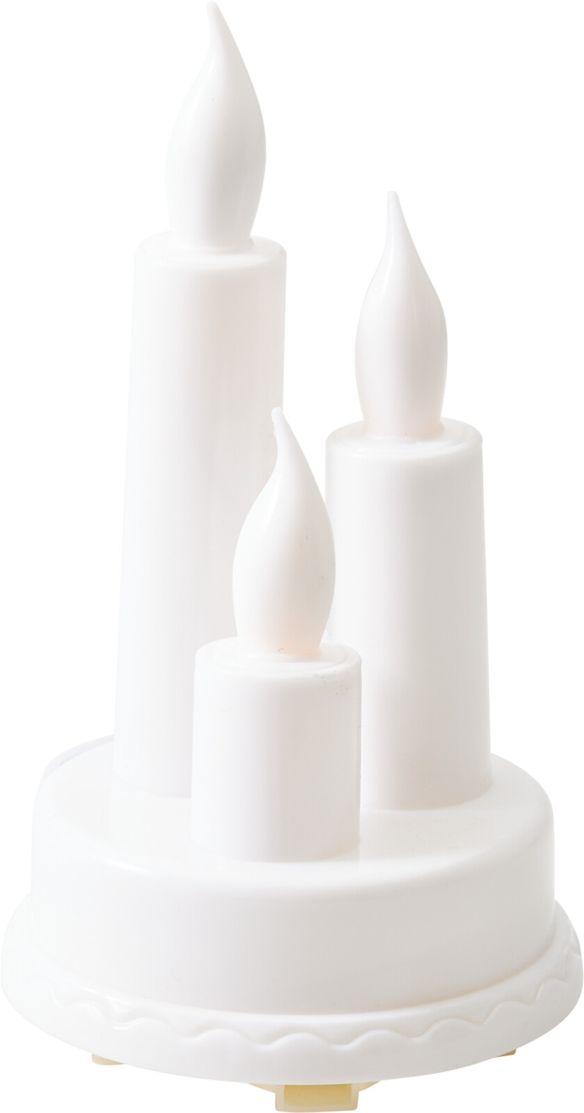 LED Kaarsen 14cm op rond plateau