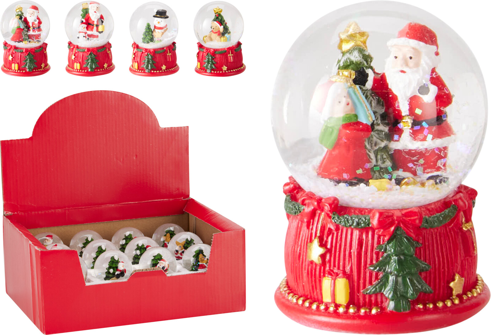 Waterbal Kerst 45mm 4 assorti