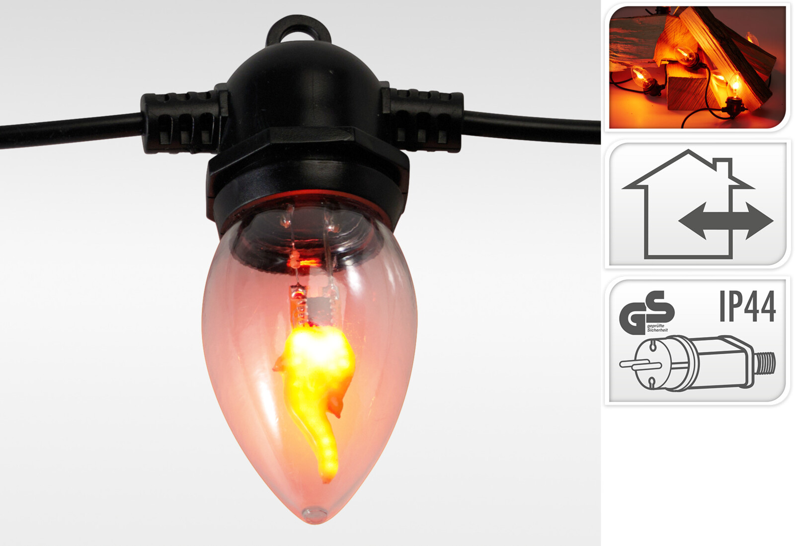 Vlamverlichting 10 lamps buiten