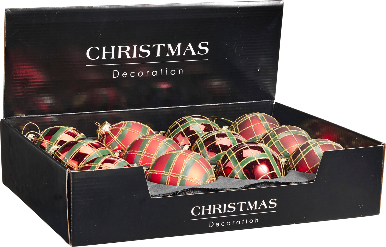 Kerstbal 80mm 4 assorti design