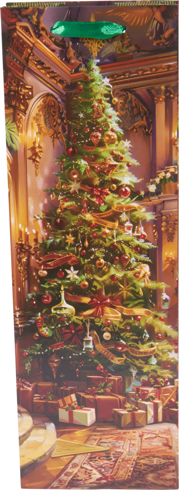 Geschenktas Kerst Wijnfles 12x36cm - Holiday