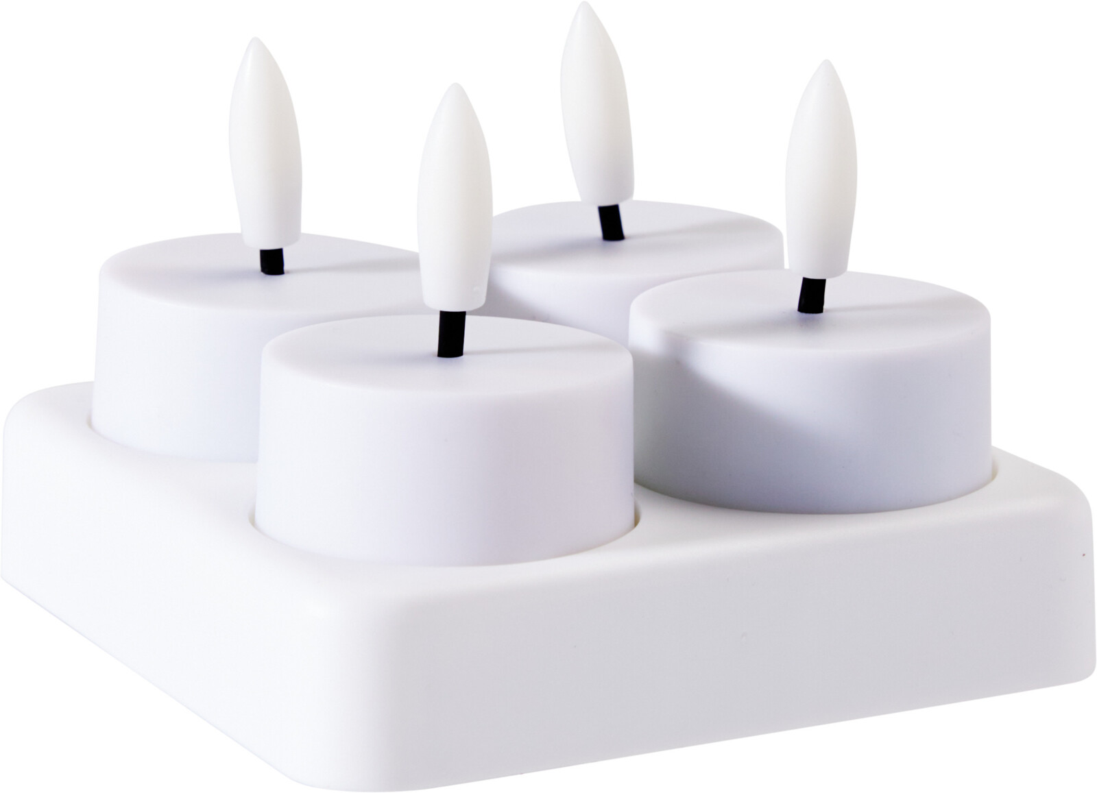 Theelicht LED 4 stuks oplaadbaar incl. oplaadstation