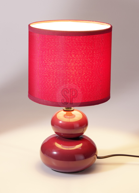 Tafellamp keramieke voet - Rood 16,5x16,5x29,5cm