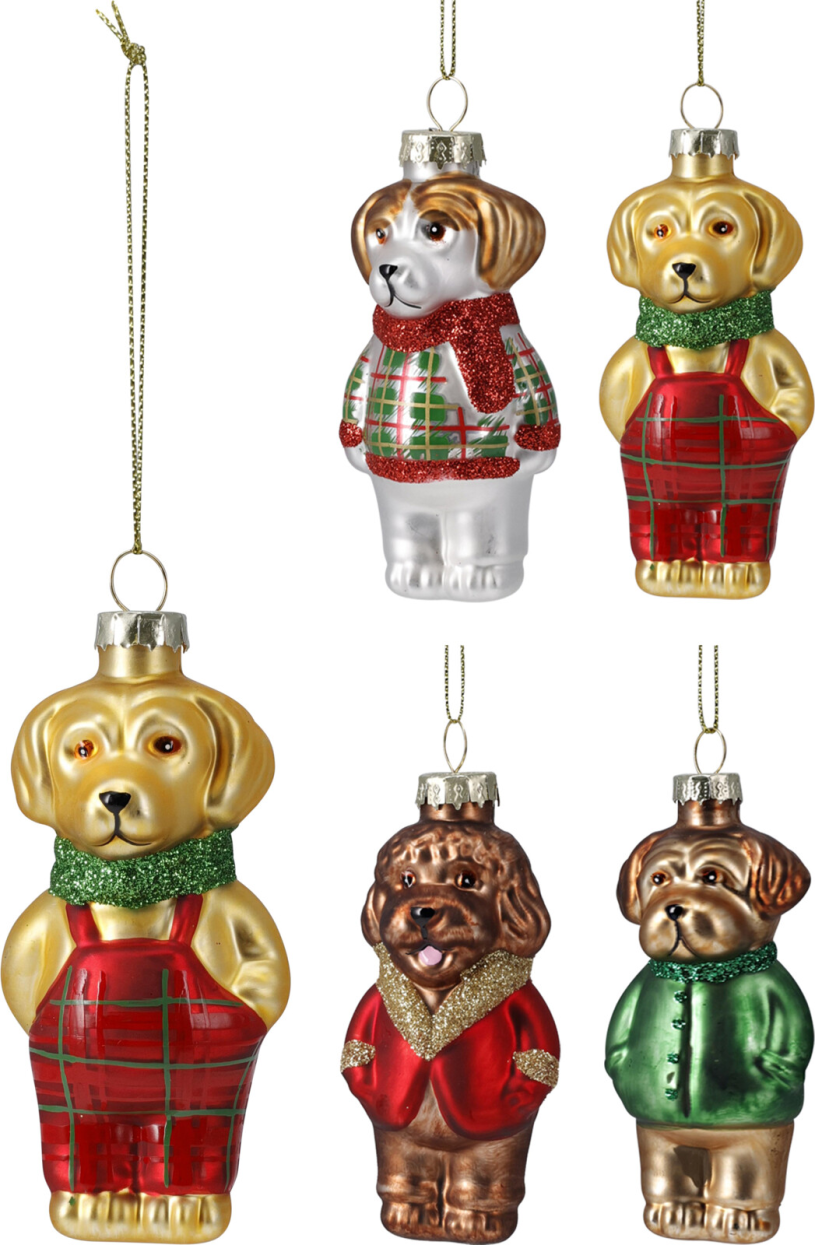 Hangdeco Hond 10cm 4 assorti design