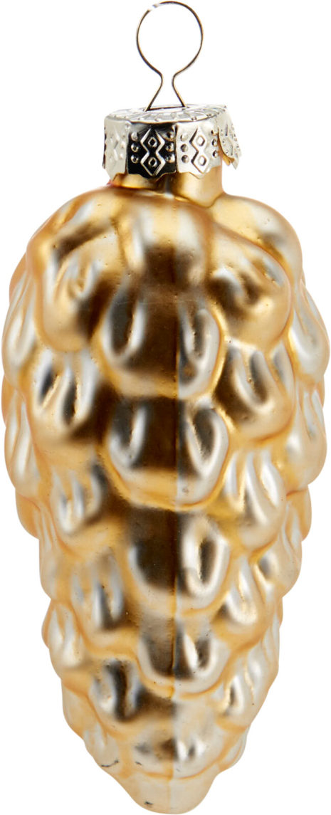 Kerstbal Glas Dennenappel 9cm 9 stuks - Goud