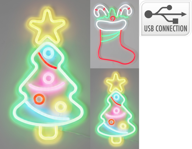 Neon LED Kerstfiguur 2 assorti design