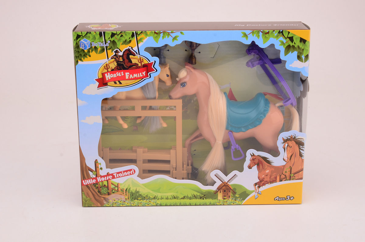 Paarden speelset in doos 6 delig 2ass.
