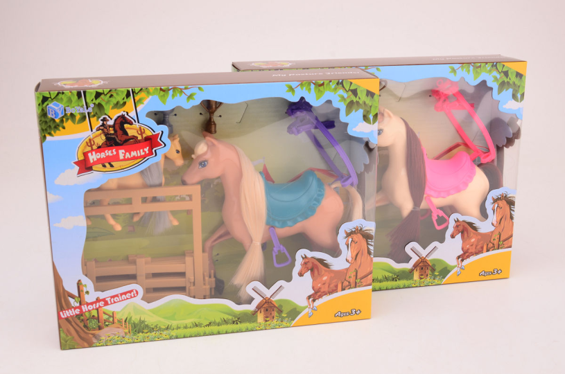 Paarden speelset in doos 6 delig 2ass.